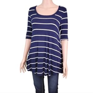 American Eagle Outfitters Womens Soft&Sexy Blue Striped 1/2 Sleev T Shirt Size S
